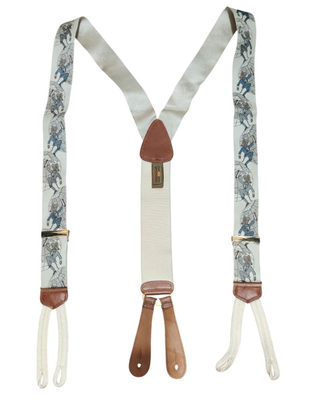 Trafalgar Suspenders Vintage Limited Dog Globe Silk Y Back Made England Braces